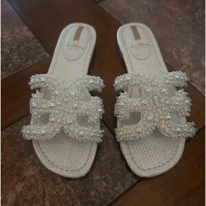 Sam Edelman New York Pearl Slides 7M Perfect for a Bride!  Excellent Con…